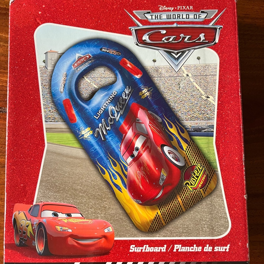Disney Pixar Cars Surf Rider Inflatable Floatie Surfboard NEW Lightening McQueen